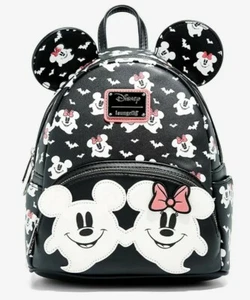 Loungefly Disney Mickey & Minnie Ghostly Mini Backpack GLOWS! Exclusive NWT - Picture 1 of 6