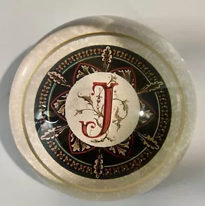 Punch Studio Crystal Dome Monogram Fermacarte Lettera J Made In France - Foto 1 di 5