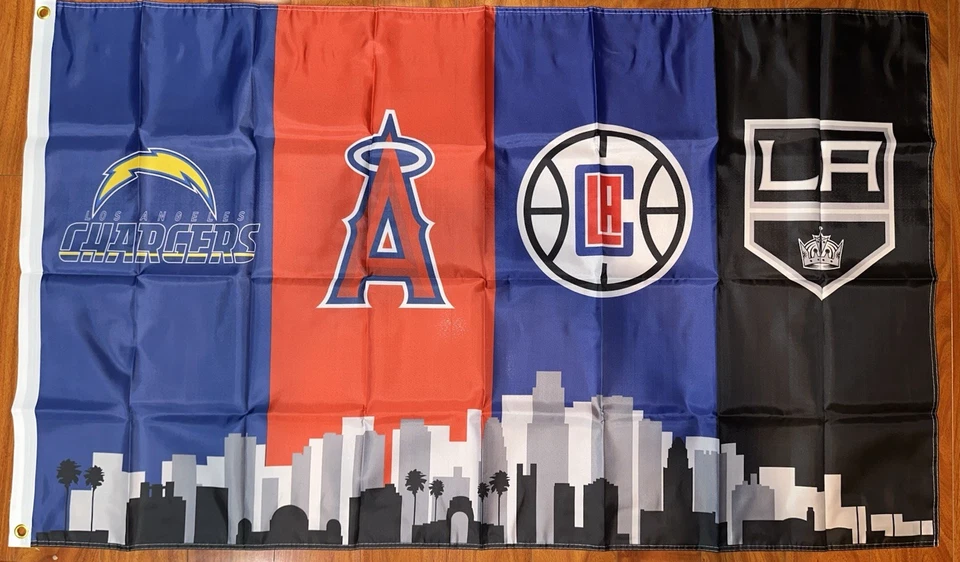 LA Los Angeles Teams Chargers Angels Clippers Kings Bandera 3 X 5 pies Banner Regalo Foto 1 de 1