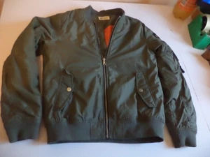 Neu H&M Bomberjacke 12-13 Jahre grün orange Steppmantel Jungen Mädchen - Bild 1 von 8