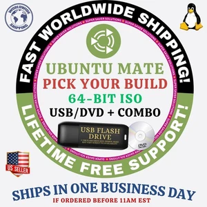Ubuntu MATE Linux OS - ALL VERSIONS - USB / LIVE DVD  MAC, PC - Picture 1 of 5