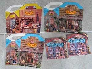 Tres cajas de comida para niños Wendy's 1987 vintage pieles + 2 libros de cuentos nuevas - Imagen 1 de 3