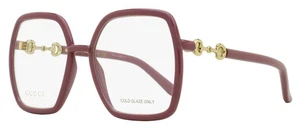Gucci Square Horsebit Eyeglasses GG0890O 003 Rose Cream 55mm - Picture 1 of 3