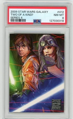 2009 Topps Star Wars Galaxy 4 "TWO OF A KIND?" #412 PSA 8 NM-MT 127030318 - Image 1 of 2