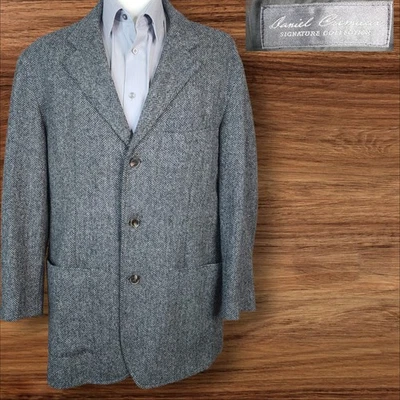 Chaqueta Blazer Daniel Cremiuex Para Hombre XL 46R Gris Espiga Tweed Lana Foto 1 de 4