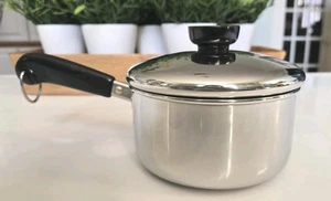 REVERE WARE 1 Qt. Kochtopf & Deckel dreilagig Edelstahl USA-1996 sehr gepflegt & glänzend! - Bild 1 von 12