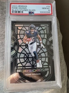 2024 PANINI OBSIDIAN BLACK STAINED GLASS #14 ROME ODUNZE ROOKIE RC PSA 10 - Bild 1 von 3