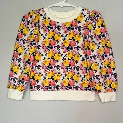 Sudadera Janie & Jack Niño Pequeño Floral Manga Abullonada Talla 2T Amarillo Rosa Preppy Foto 1 de 4