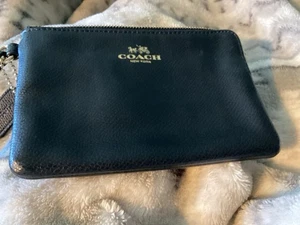 Coach Handgelenktasche schwarz Leder groß  - Bild 1 von 8