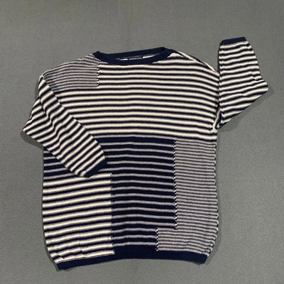 AMERICAN LIVING женщин в полоску вязаный свитер синий белый хлопок размер L уникальный подготовки - Изображение 1 из 4