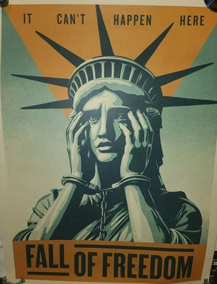 Shepard Fairey "Caída de la Libertad" Impresión Limitada 18" x 24" / 2025 / Obedecer en Mano Foto 1 de 2
