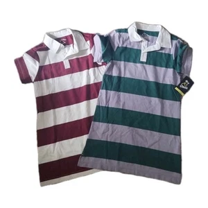 Art Class Rugby Polo Shirt 2 Dresses  Lavender Green Burgundy White Girls Sz M  - Picture 1 of 4