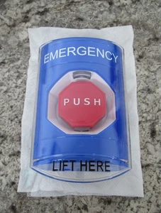 Nuevo STI SS2422 Azul/Rojo Botón de Emergencia Tapón Estación/Escudo de Estación - Imagen 1 de 6