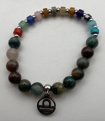 Braccialetto Pietre Agata Indiana Zodiaco Bilancia - Immagine 1 di 4