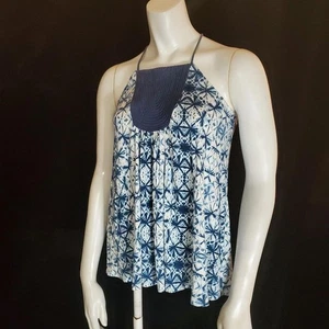 Anthropologie One September Anzo Bib Blue & White Tank Top (XXS) - Picture 1 of 5