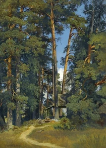 Pintura al óleo clásica de paisaje forestal por Ivan Shishkin lienzo arte impresiones pared - Imagen 1 de 8