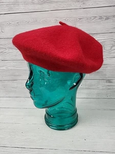 Major Wear Red Pure New Wool Beret Hat. One Size.PP - Picture 1 of 8