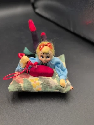 Vintage Roldan Klumpe Cloth Doll Teenage Girl Talking On The Phone Handmade - Image 1 of 4