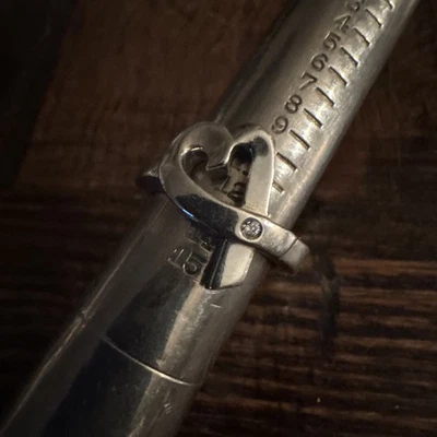 Anillo Tiffany & Co. Esterlina Paloma Picasso Amoroso Corazón Diamante Talla 4 Foto 1 de 4