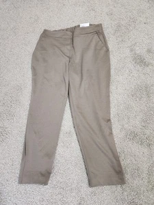 Nine West Women's Crop Relaxed Pull On Pants Size M Short Mushroom Comfort Waist - Picture 1 of 2