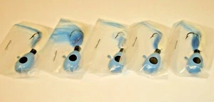 5 Pack Custom Made Blue / White Walleye Hair River Jigs 3/4 oz. Made In U.S.A. - Picture 1 of 5