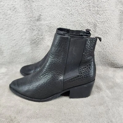 Sol Sana Zapatos Mujer Talla EU 38 US 8 Negro Cuero Chelsea Botas Foto 1 de 4