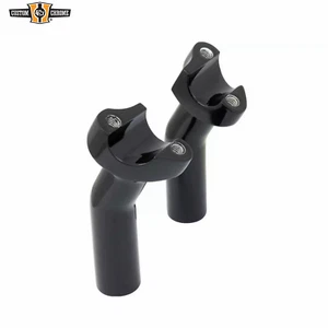 Black Forged 4.5" Pullback Handlebar Risers 3-1/2" Rise Fits For Harley Davidson - Picture 1 of 2