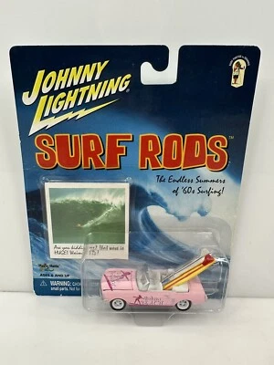 Rare Johnny Lightning Surf Rods Ford Mustang White Lightning Chase Pink - Image 1 of 3