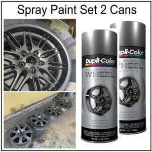 Wheels Graphite Gray Spray Paint Rims Steel Metal Aluminum Plastic Coating 2Cans - Picture 1 of 14