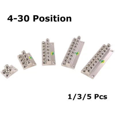 Terminal Grounding Bar Copper Strip 4-30 Positions for Electrical Distribution - Image 1 of 4