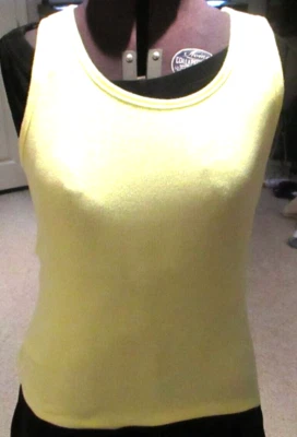 Camiseta sin mangas Fortuna Valentino amarilla para mujer L (10-12) algodón/spandex nueva sin etiquetas Foto 1 de 4