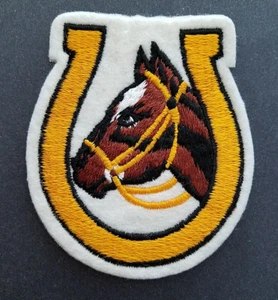 Vintage 1970s HORSE HEAD Felt Patch With HORSE SHOE From USA BEAUTIFUL! - Picture 1 of 5