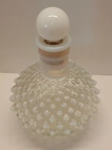 Fenton glass white opalescent hobnail 6 inch perfume decanter - Picture 1 of 5