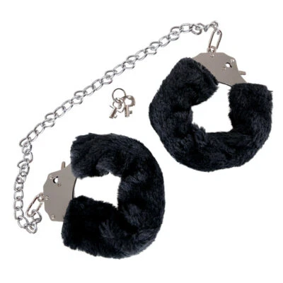 Handschellen Handfesseln Plüsch Plüschhandschellen Scherzartikel mit Gewicht - Bild 1 von 4