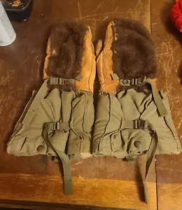 Vintage WW2 Air Force flight gloves Military Army Winter Gloves Mittens - Picture 1 of 2