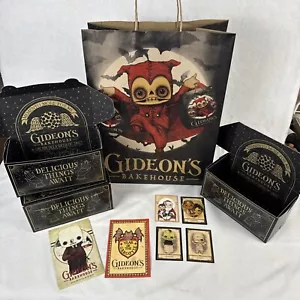 Gideon's Bakehouse 3 Cookie Boxes, Dec 2024 & Jan 2025 Menu, 4 Trading Cards Bag - Picture 1 of 12