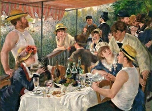 QUADRO STAMPA SU TELA CANVAS renoir la colazione dei canottieri classico moderno - Foto 1 di 3