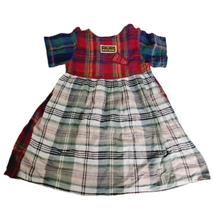 Vintage 90s Guess USA Georges Marciano Madras Plaid Girls Dress L (4Y-5Y) USA - Picture 1 of 12