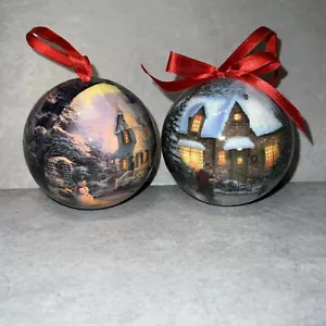 2 Vintage Thomas Kincaid Painter Of Light Christmas Ornaments ✅ - Picture 1 of 6