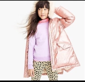 Crewcuts by J.crew Girls' Metallic Puffer Jacket, Rose Gold Size 4-5 - Picture 1 of 9