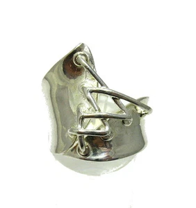 Bague extravagante en argent massif véritable poinçonné 925 fait à la main - Picture 1 of 5