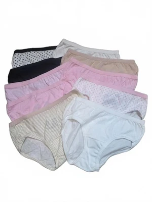 Calzoncillo de algodón sin etiquetas Fruit of the Loom para niñas - Paquete de 10 - negro/rosa/gris, 8 Foto 1 de 3