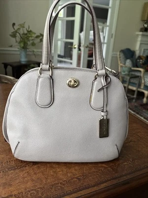 Mini Cartera Coach Prince Street CB Hombro Granulado Cruzado LT Gris Abedul Usada en Excelente Condición Foto 1 de 4