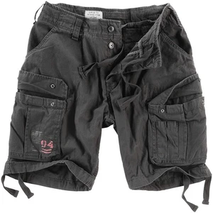 Surplus Mens Military Cargos Airborne Vintage Cotton Police Shorts Black Washed - Picture 1 of 11