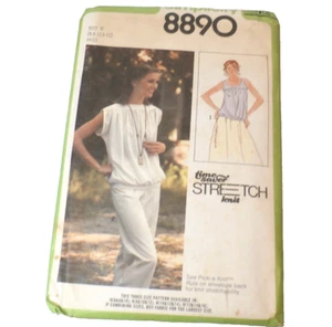 Vintage Sewing Pullover Top Pattern Simplicity #8890 Size 8, 10, 12 Miss - Cut - Picture 1 of 2