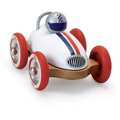 Auto IN Legno Massiccio Laccato Roadster Vintage Bianco Made IN jura - Vilac 233 - Immagine 1 di 3