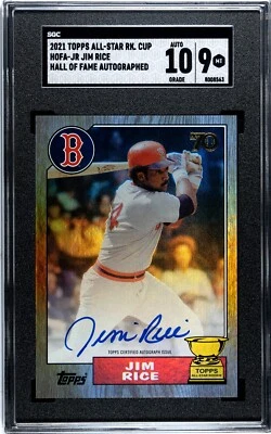 Topps All-Star Rookie Cup 2021 Jim Rice autógrafo SGC 9 con 10 automático Foto 1 de 2