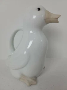 Vintage Henriksen Imports White Ceramic Duck Pitcher Made In Japan Approx. 8.5"H - Picture 1 of 12