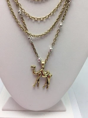 Collar de cadena camel marca Lucky de dos tonos $34,50. #L98 Foto 1 de 4