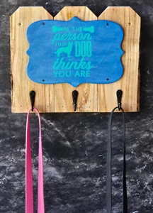 Dog Leash / Key / Etc. Holder, Solid Wood, Hand Crafted, Wall Mount, New - Picture 1 of 6